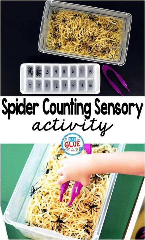 Sensory Kindergarten, Spider Activities, Activity Kindergarten, Activity Sensory, Halloween Centers, October Activities, Halloween Sensory, Halloween Kindergarten, Counting Activity