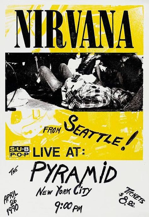 1990 New York Pyramid Nirvana Concert Poster, 1990 Poster, Nirvana Concert, Nirvana Design, Nirvana Poster, Poster House, Corkboard Ideas Decor, Vintage Concert Posters, Nirvana Kurt Cobain