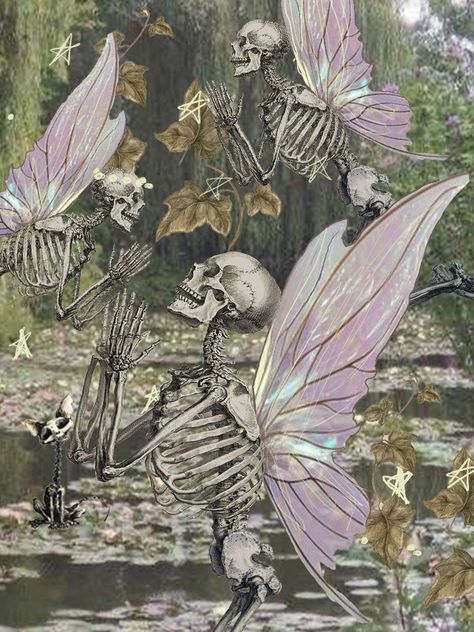 Fairy Skeleton Wallpaper, Fairy Skeletons, Devilish Drawings, Graveyard Garden, Skeleton Fairies, Fairy Skeleton, Skull Fairy, Skeleton Fairy, Skeleton Artwork