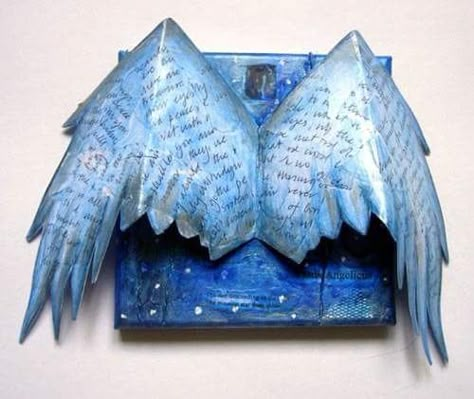 Stone Angel, Handmade Journals Diy, Old Book Crafts, Altered Book Art, Art Journal Therapy, Book Sculpture, Shadow Art, Bullet Journal Art, Paper Artwork