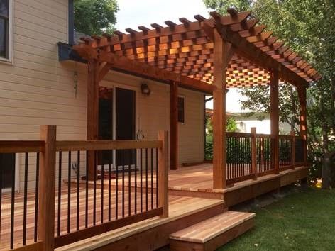 Covers Deck Ideas, Pergola And Decking Ideas, Upper Deck Pergola Ideas, Upper Deck And Lower Patio Ideas, Pergola Over Patio Ideas, Open Veranda Ideas, Pergola Over Deck Attached To House, Pergola And Deck, Pergola Attached To Deck