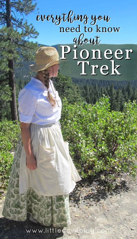 Pioneer Trek: everything you need to know - Little Dove Blog Pioneer Apron Pattern, Trek Clothing, Trek Ideas, Pioneer Costume, Pioneer Clothing, Apron Pattern Free, Pioneer Trek, History Bounding, Pioneer Dress