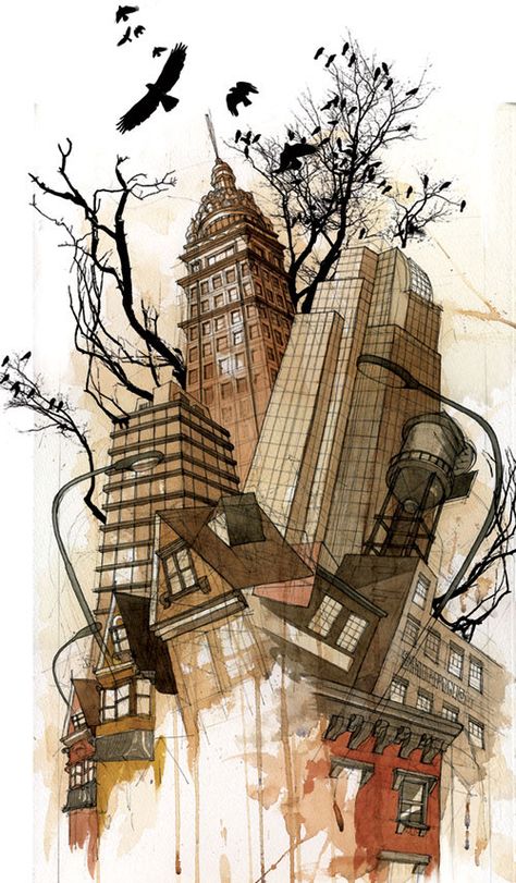 Chronic Buildings Art Alevel, Collage Art Projects, Abstract City, Architecture Collage, Architecture Painting, Building Art, A Level Art, Architecture Illustration, Architecture Art