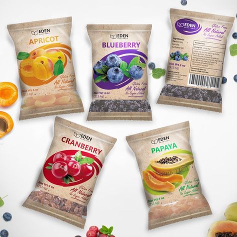 Package designing for Dried Fruit by Tani4ka Fruit Leather Packaging, Package Designing, Snack Design, Leather Packaging, Chip Packaging, Packaging Snack, Rice Packaging, Gum Flavors, Organic Packaging