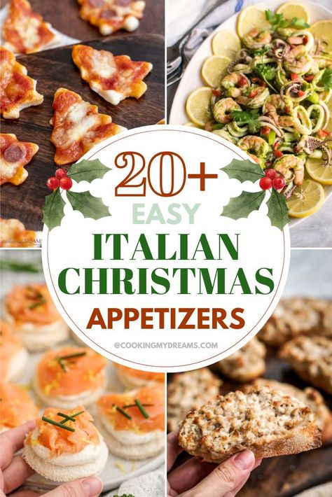 20  Easy Italian Christmas Appetizers Elegant Italian Appetizers, Italian Meal Appetizers, Italian Appetizers Christmas, Winter Italian Appetizers, Italian Christmas Appetizers Recipes, Italian Finger Foods Parties, Italian Christmas Eve Appetizers, Sides For Italian Food, Easy Italian Appetizers For A Party