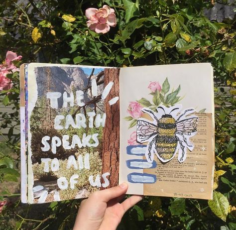 This. 😍🌸🐝 // artist: @goghsmind . . . #artjournal #artjournals #artjournalpages #artjournaling #scrapbooking #junkjournal #creativejournaling #mixedmediaart #travelsketchbook #junkjournal #collagejournal #wanderlust #positiveart #sketchbooking #artjournalinspiration #junkjournaling #sketchbookinspiration #creativejournal #artistsofig #artjournalpages Travel Sketchbook, Journaling Inspiration, Positive Art, Mixed Media Journal, Inspiring Things, Creative Journal, Earth Lover, Sketchbook Inspiration, Art Journal Pages