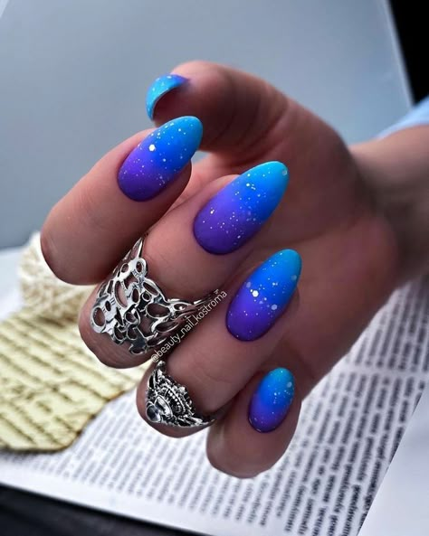 Purple Ombre Nails, Blue Ombre Nails, Ombre Nail Art Designs, Ombre Nail Designs, Nail Art Ombre, Purple Nail, Her Nails, Fancy Nails, Purple Nails