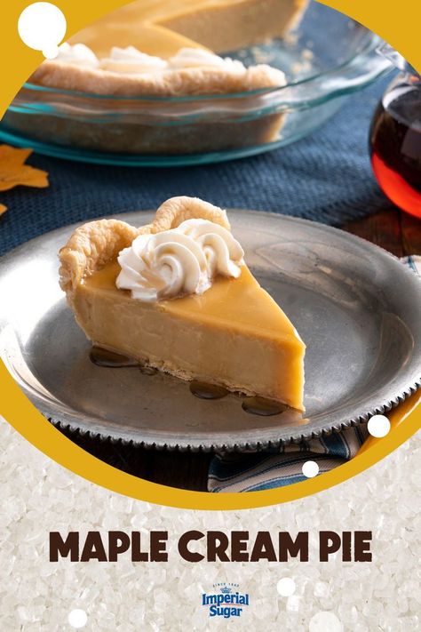 Maple Cream Pie Recipe, Maple Cream Pie, Maple Syrup Pie, Easy Banoffee Pie, Key Lime Tarts, Vanilla Wafer Crust, Lime Tart, Slice Of Pie, Chocolate Pecan Pie