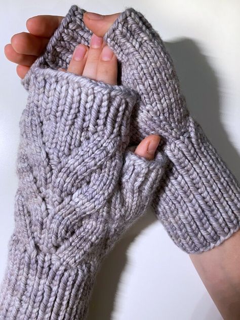 Fingerless Gloves knitting project by Riina K | LoveCrafts Free Crochet Mitten Patterns, Crochet Mitten Patterns, Fingerless Gloves Knitting Pattern, Gloves Knitting Pattern, Cable Fingerless Gloves, Fingerless Mittens Pattern, Gloves Knitting, Fingerless Gloves Knitted Pattern, Crochet Mittens Pattern