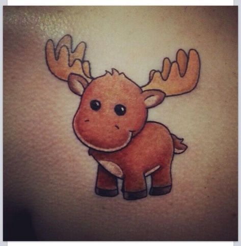 Top 11 Small Moose Tattoo Ideas - Animal Hype Moose Tattoos, Ivy Tattoos, Spn Tattoo, Moose Tattoo, Tattoo Cartoon, Moose Munch, Squirrel Tattoo, Wildlife Tattoo, Supernatural Tattoo