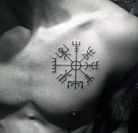 Runes Tattoo, Viking Compass Tattoo, Simple Compass Tattoo, Compass Tattoo Men, Simple Compass, Chest Ideas, Compass Tattoo Design, Cool Chest Tattoos, Nordic Tattoo