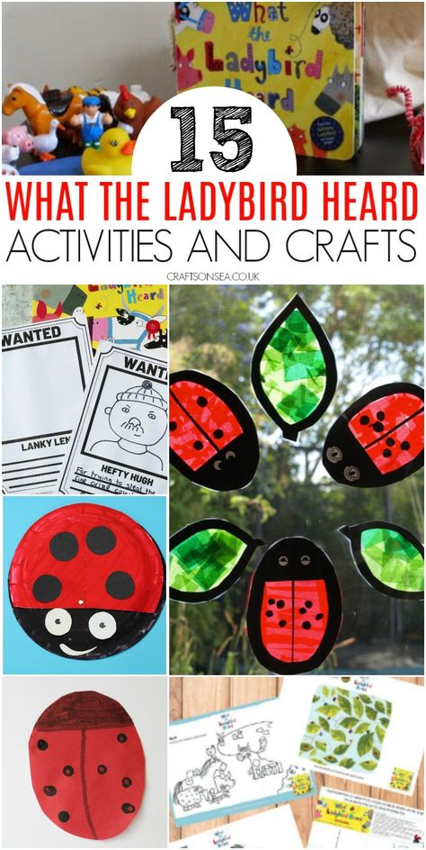 what the ladybird heard activities and crafts for kids #kidscrafts #eyfs The Very Lazy Ladybird Activities, Sea Creature Craft, What The Ladybird Heard Activities, What The Ladybird Heard, Minibeasts Activities, Crafts Organization, Crafts Table, Farm Animal Crafts, Crafts And Activities For Kids