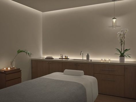 Spa Room Lighting, Luxury Facial Room, Spa Room Colors, Luxury Esthetician Room, Esthetics Branding, Boho Spa Room, Aesthetician Room, Esthetician Studio, Spa Relaxation Room