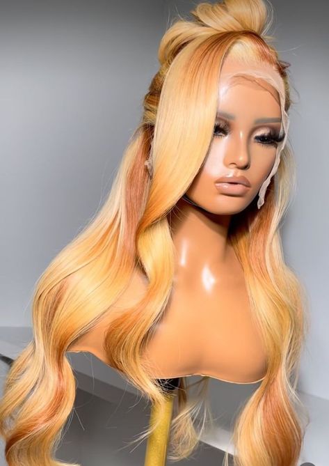 Blondes Hairstyles, Customized Wigs, Ombré Wig, Gold Wig, Wig Mannequin, Frontal Wig Hairstyles, Lace Fronts, Hair Boutique, Affordable Wigs