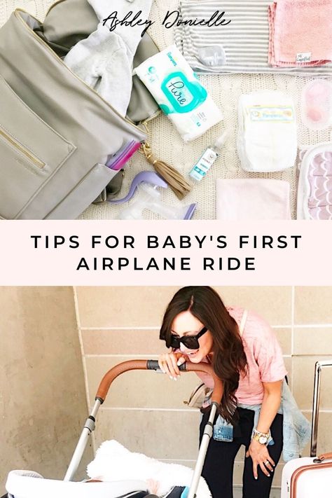 If you're planning to travel with your baby this summer you'll want to check out these tips for flying with your baby for the first time. I'll share what to pack, which baby essentials you'll be thankful to have and how to make the flight comfortable for everyone. Flying With Baby Checklist, Travel Essentials For Baby, Baby Travel Essentials Airplane, Baby Travel List, Baby Airplane Travel, Baby Plane Travel, Baby Flight, Flying With Baby, Baby Airplane