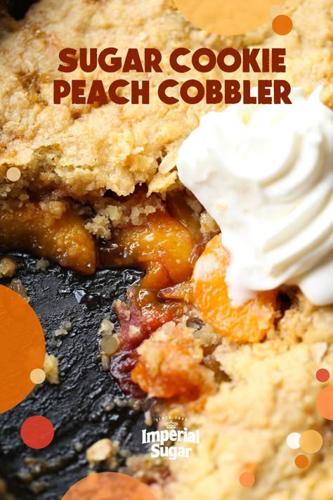 Peach Cobbler With Cookie Dough Topping, Cookie Cobbler Recipes, Sugar Cookie Peach Cobbler, Pillsbury Cookie Dough Recipes, Pillsbury Cookie Dough, Bacon Rolls, Cookie Dough Crust, Sugar Cookie Dough Recipe, Peach Dumplings