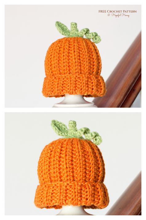 Newborn Pumpkin Hat Free Crochet Pattern Newborn Pumpkin, Pumpkin Hat Pattern, Baby Pumpkin Hat, Baby Christmas Hat, Crochet Pumpkin Hat, Hat Free Crochet Pattern, Diaper Cover Pattern, Crochet Beanie Pattern Free, Crochet Christmas Hats