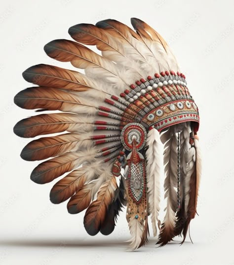 Native Headdress Tattoo, Club Motor, Native Headdress, Indian Headress, Headdress Tattoo, Native American Feathers, Native American Images, Red Indian, Indian Headdress