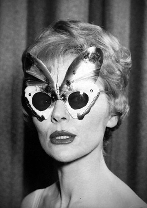 Butterfly Mask, A Butterfly, Butterflies, A Woman, Mask, Sunglasses, Black And White, White, Black