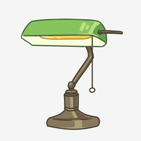 Vintage Lamp Illustration, Green Study Table, Light Green Study, Table Lamp Illustration, Yellow Light Png, Table Lamp Drawing, Green Study, Table Clipart, Lamp Illustration