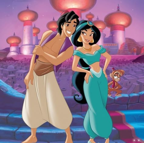 Disney Jpg, Aladin Disney, Princess Jasmine Art, Jasmine Aladin, Disney Couple Tattoos, Couples Disney, Festa Moana Baby, Walt Disney Princesses, Aladdin Jasmine