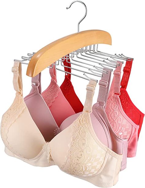 Amazon.com: Bra Hanger, Tenyond Tank Tops Hangers Natural Wood Bra Holder Hanger Space Saving Closet Organizer and Storage Rack for Bras, Tank Tops, Camisoles : Home & Kitchen Bra Holder, Space Saving Closet, Tank Top Hanger, Bra Hanger, Bra Organization, Hanger Storage, Hanging Closet, Plastic Hangers, Closet Organizer