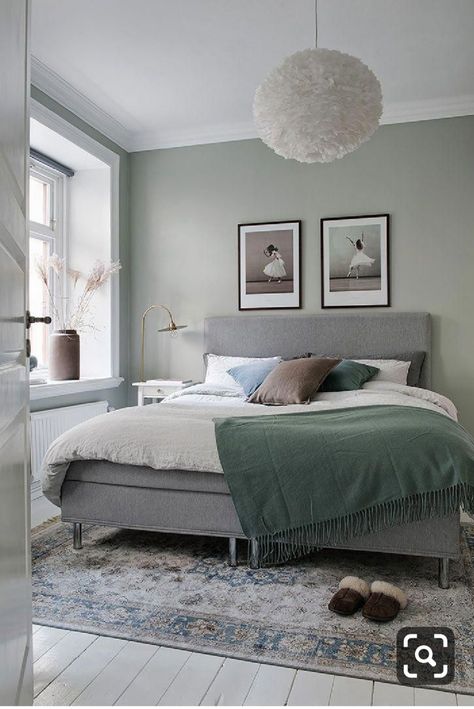 Light Green Bedrooms, Sage Bedroom, Sage Green Bedroom, Calming Bedroom, Bedroom Wall Colors, Diy Bedroom, Trendy Bedroom, Living Room Green, Green Rooms