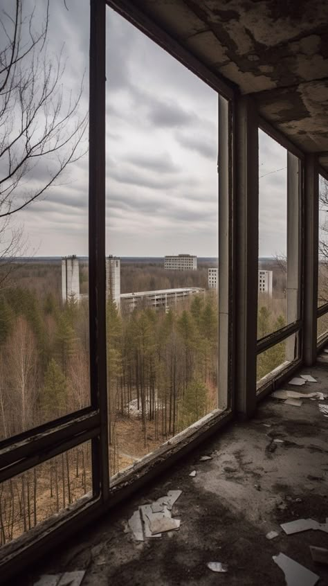 Apocalyptic Wallpaper, Chernobyl Aesthetic, Pripyat Chernobyl, Apocalypse Landscape, Apocalypse Aesthetic, Post Apocalyptic Art, Apocalypse Art, Winter City, Futuristic Interior