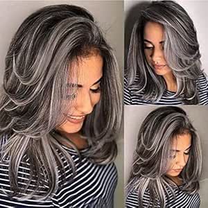 Layered Wigs, Wigs Hairstyles, Natural Waves Hair, Black Highlights, Blonde Layers, Natural Gray Hair, Grey Wig, Permanent Hair Dye, Hair Replacement