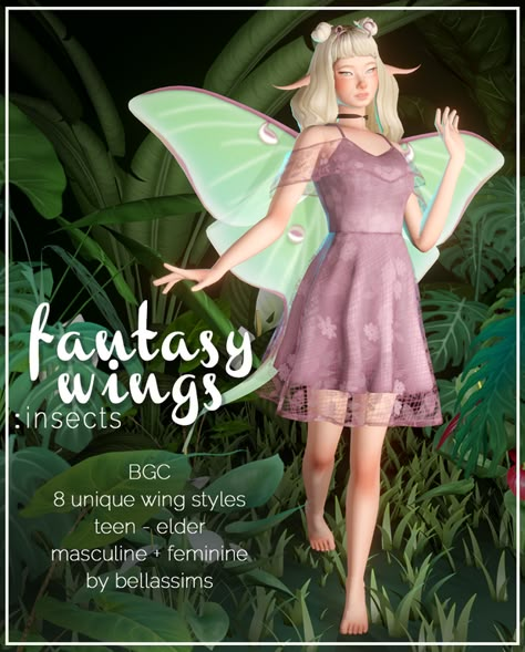 Bellassims Cc, Sims 4 Monster Cc, Sims 4 Fairy Cc, Fantasy Wings, Mods Sims 4, Los Sims 4 Mods, Sims 4 Challenges, Cc Folder, Cc Clothes