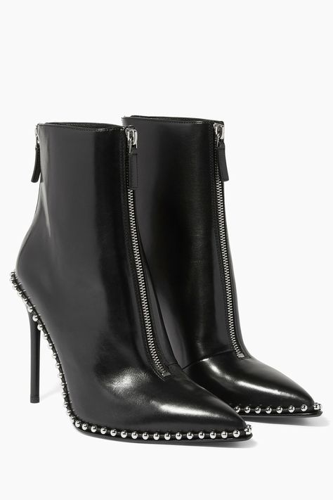 Alexander Wang Boots, Chic High Heels, Fancy Heels, Custom Shoes Diy, Studded Ankle Boots, Shoes Heels Classy, High Heel Boots Ankle, Gorgeous Shoes, Designer Boots