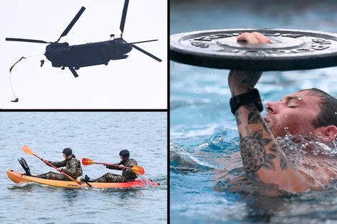 Combat Diver Special Forces, Combat Diver, Navy Seal Training Program, Green Berets Special Forces Army, Deep Sea Diver Helmet, Navy Diver, Chain Of Command, Floating Platform, Military Care Package