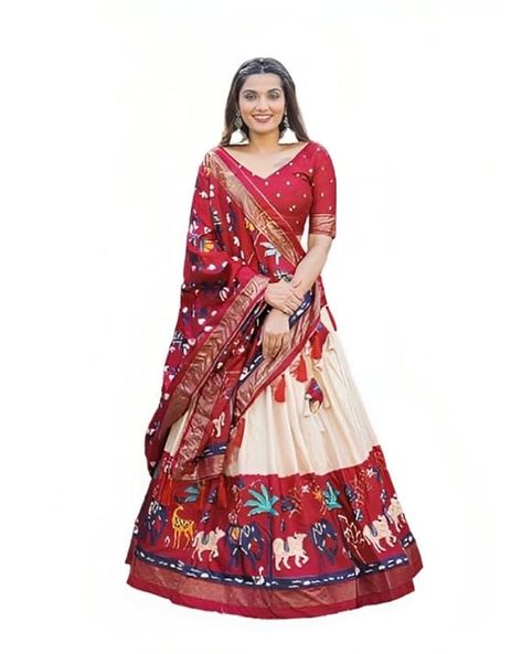 Make your Navratri Special❤️ Patola Lehenga, Zip Stitching, Red Lehenga Choli, Navratri Dress, Modest Evening Dress, Stitched Lehenga, Party Wear Lehenga Choli, Lehenga Choli Online, Red Lehenga