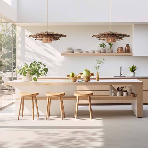 𝗠𝗼𝗱𝗲𝗿𝗻 𝗞𝗶𝘁𝗰𝗵𝗲𝗻 𝗜𝘀𝗹𝗮𝗻𝗱! Picture sleek designs with the warm, inviting texture of rattan. Our collection blends contemporary style with natural elegance, perfect for a sophisticated yet inviting kitchen transformation. - #Rowabi #RattanPendantLights #RattanLights #RowabiLights #ModernLighting #LuxuryLighting #SummerDecor #RattanDecor #Homedecor #ltk #HandmadeLights #IndependenceDaySale #kitchenislanddesign #kitchendecor #kitchenislandlight Light Brown Kitchen, Rattan Kitchen, St Julians, Inviting Kitchen, Organic Kitchen, Modern Kitchen Island, Rattan Pendant, Kitchen Transformation, Brown Kitchens