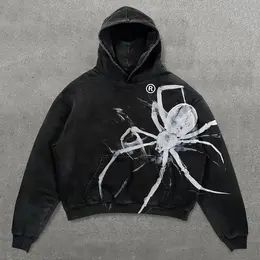 Vintage Spider Graphic Acid Washed Oversized Hoodie , Full Size . Grunge Hoodie Design, Spiderman Bleach Hoodie, Painting Ideas On Hoodie, Spider Fashion Design, Hoodie Alterations, Punk Hoodie Diy, Diy Hoodie For Boyfriend, Hoodie Painting Ideas, Bleach Hoodie Designs