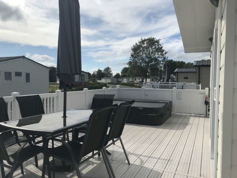 Caravan Decking, Static Caravan Decking Ideas, Caravan Decking Ideas Static, Static Caravan Ideas, Static Caravan Exterior Ideas, Static Caravan Interior, Static Caravan Cladding, Deck Cost, Caravan Home