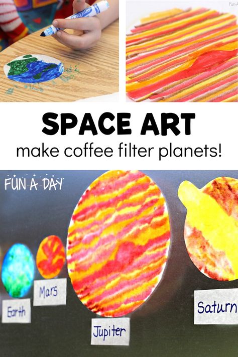 A super simple space craft for kids to learn about the planets. It incorporates science, math, literacy, and even fine motor skills! Use the planets as a suncatcher or a fun room decoration. Perfect for a homeschool activity, too! Gravity Painting, Splat Art, Space Lesson Plans, Planets Activities, Seed Craft, Space Theme Preschool, Fall Sensory, Planet Crafts, Colored Popcorn