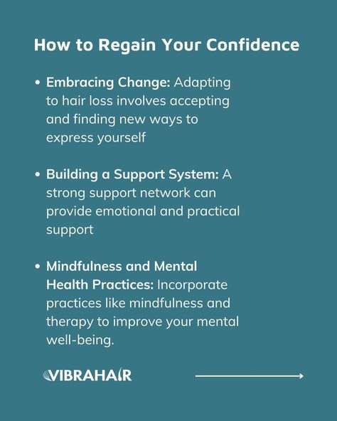 Do you feel like your confidence is running away? You’re not alone! Hair loss can deeply impact your confidence and self-esteem. For many, hair is a key part of their identity, and losing it can lead to feelings of vulnerability and self-consciousness. 😔 The emotional toll can also affect your professional life, where appearance often plays a role in self-assurance. Regaining confidence means understanding that you're more than your hair and finding solutions that help you feel good about ... Health Practices, Embracing Change, Support Network, Self Conscious, Do You Feel, Mental Wellness, Feel Like, Self Esteem, Confidence