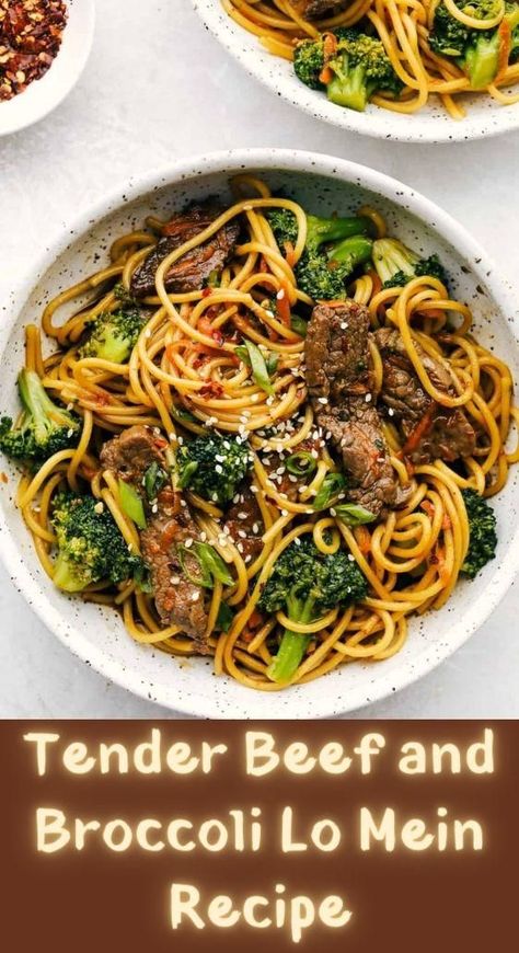 Beef And Broccoli And Noodles, Beef And Brocolli Lo Mein, Garlic Beef And Broccoli Noodles, Beef Abd Broccoli Recipe, Beef And Broccoli Lo Mein Recipe, Beef Low Mein Recipe, Beef Lomein Noodle Recipes, Broccoli Beef Noodles, Easy Beef Lo Mein Recipe