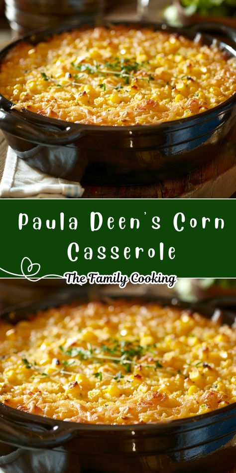 Paula Deen’s Corn Casserole is a classic Southern side dish that combines the sweetness of corn with a creamy, cheesy texture. Perfect for family gatherings or holiday meals, this easy-to-make dish is sure to become a favorite at your table. Corn Casserole Paula Deen, Southern Side Dishes, Corn Dishes, Corn Casserole, Paula Deen, Family Cooking, Holiday Meals, Classic Southern, Quick Dinner Recipes