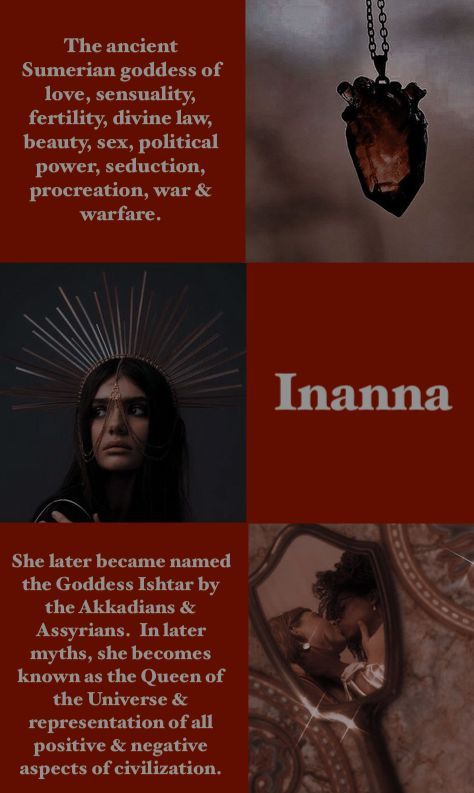 Mesopotamian Gods And Goddesses, Goddess Inanna Art, Sumerian Goddess Inanna, Inanna Goddess Aesthetic, Ancient Goddesses Aesthetic, Mesopotamia Goddess, Inanna Goddess Tattoo, Ishtar Aesthetic, Inanna Goddess Art