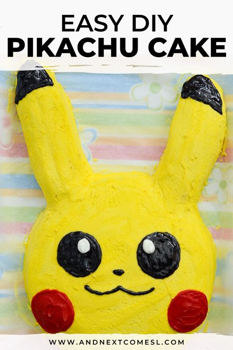 Pikachu Cake Tutorial, Pikachu Birthday Cake, Pokemon Torte, Diy Pikachu, Birthday Cake Kids Boys, Pikachu Birthday, Pokemon Birthday Cake, Pikachu Cake, Kids Birthday Party Food