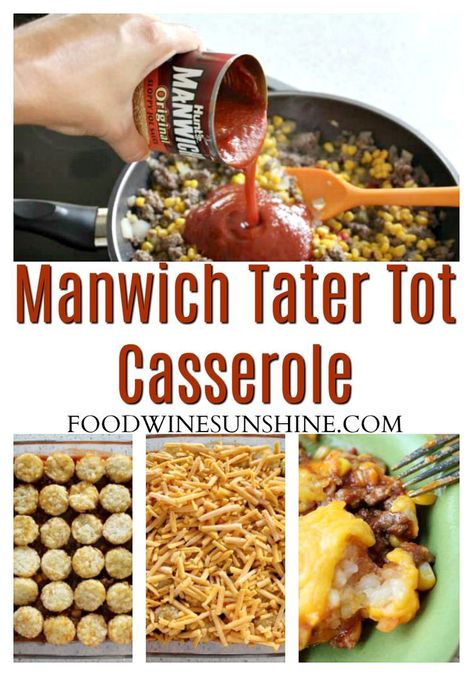 Manwich Recipe, Comfort Food Casserole, Tater Tot Casserole Recipe, Tater Tot Recipes, Frugal Food, Tater Tot Casserole Recipes, Tot Casserole, Tater Tot Casserole, Beef Casserole Recipes