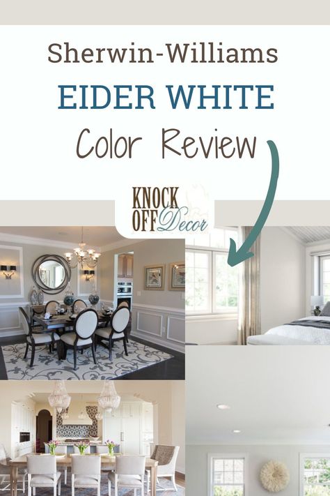 Sherwin Williams Eider White is pure, calm, beautiful, and relaxing. It can be a bit tricky to use correctly though - so follow my guide and you'll have what you need to make this paint color work in your palette! Elder White Sherwin Williams Bedrooms, Sherwin Williams Eider White Cabinets, Eider White Sherwin Williams Living Room, Sherwin Williams Eider White Walls, Elder White Sherwin Williams Living Room, Eider White Sherwin Williams Walls, Elder White Sherwin Williams, Sherwin Williams Elder White, Sw Eider White