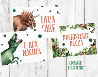 Dinosaur Party Food Labels | Etsy Dinosaur Food Labels, Music Birthday Party Decorations, Dino Party Food, Dinosaur Party Food, Dinosaur Food, Music Birthday Party, Dinosaur Birthday Theme, Dinosaur Party Decorations, Party Food Labels