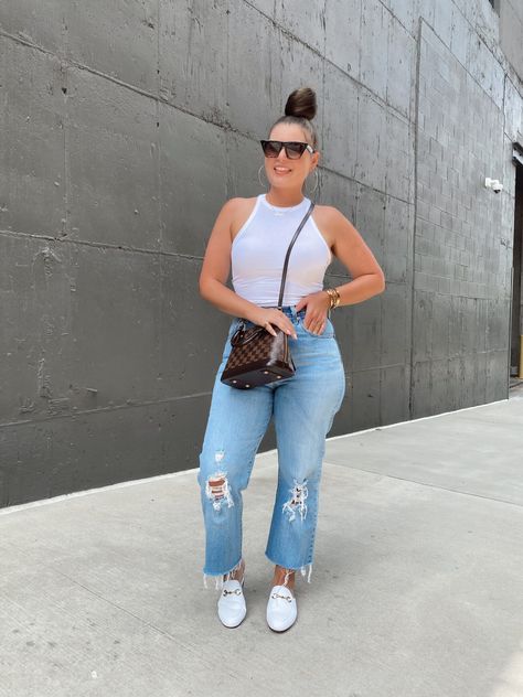 5 WAYS TO WEAR A BASIC WHITE TANK FOR SUMMER | THE RULE OF 5 Summer Outfits 2023 Trends, White Tank Outfit, Summer Outfits Vintage, Outfits 2023 Trends, White Tank Top Outfit, Saturday Outfit, Atlanta Fashion, Tank Outfit, Tank Top Outfits