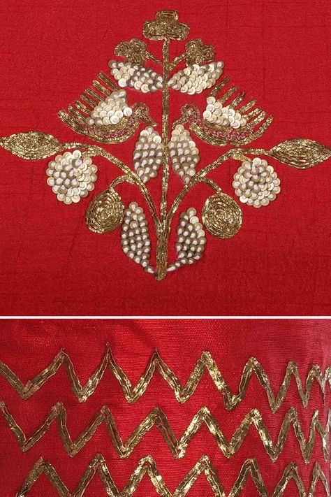 Pita Work Blouse, Pita Work, Blouse Designs Silk, Wear Red, Hand Embroidery Design Patterns, Aari Work, Hand Embroidery Design, Elbow Sleeve, Design Patterns