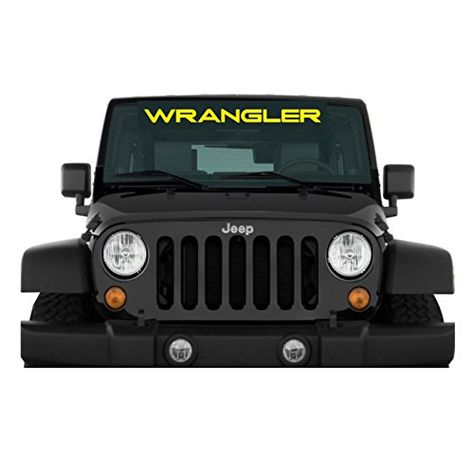 Jeep Yellow Wrangler Windshield Sticker Decal Jeep Wrangler Mods, Wrangler Mods, Yellow Jeep, 2010 Jeep Wrangler, Black Jeep, Wrangler Accessories, Jeep Tj, Jeep Parts, Custom Vinyl Decal