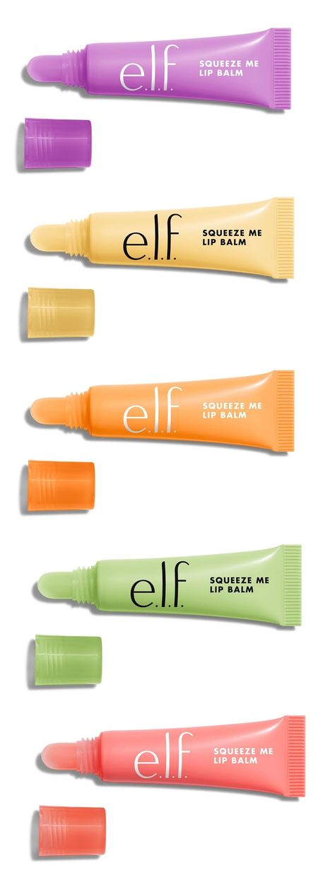 Elf Lip Balm Swatches, Elf Squeeze Me Lip Balm, Elf Lip Balm, Best Lip Moisturizer, Dream Routine, Skincare Wishlist, Elf Products, Preppy Skincare, Sephora Lip