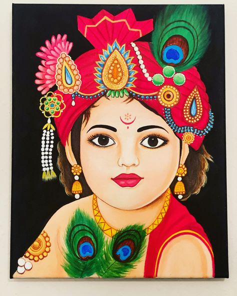 Krishna Pop Art, Krishna Acrylic Painting, Lipan Art, God Drawing, Jay Jagannath, God Painting, Colour Drawing, Krishna Gif, Fabric Painting Techniques